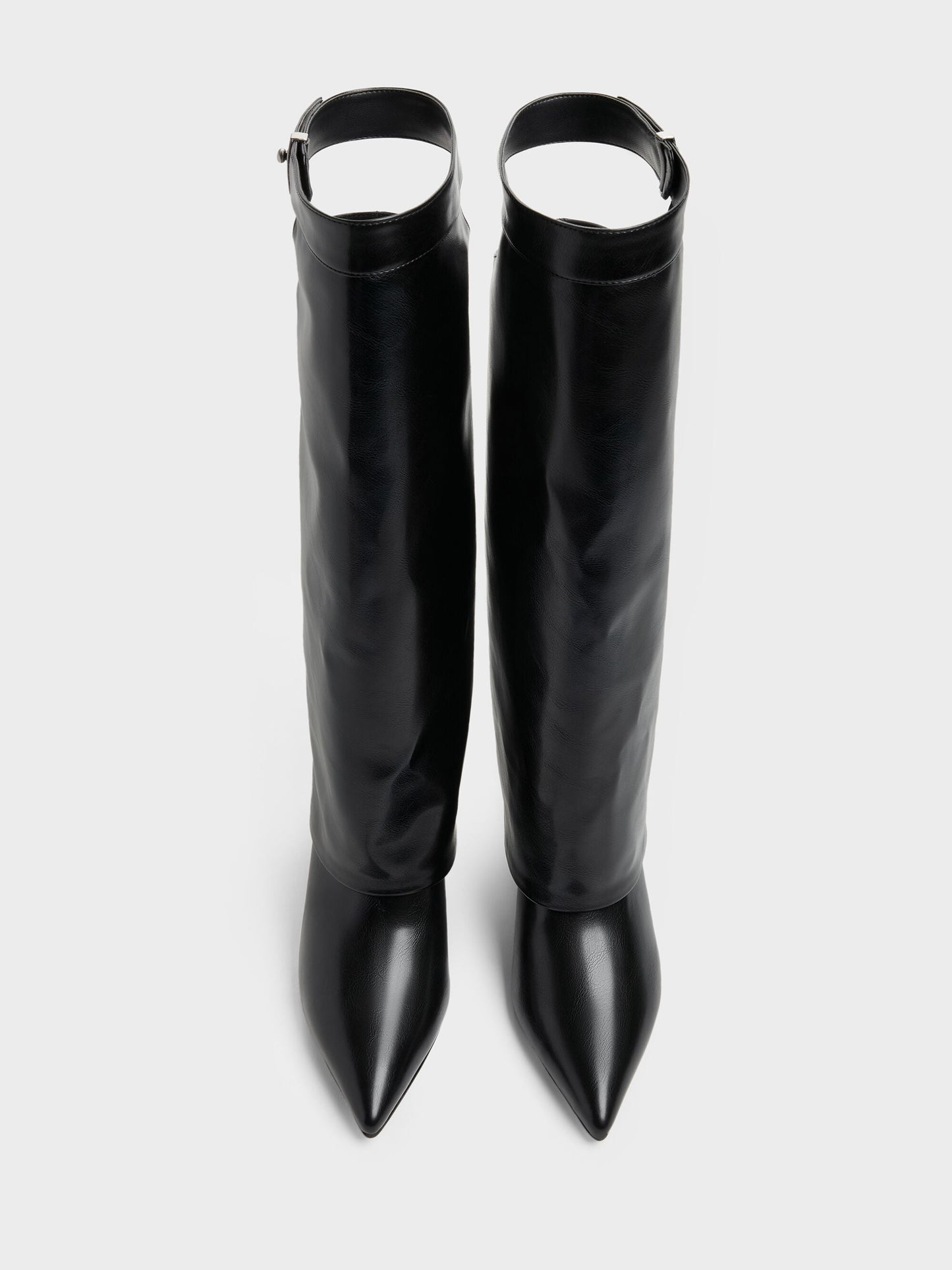 Cut-Out Stiletto Knee-High Boots - Black | CHARLES & KEITH
