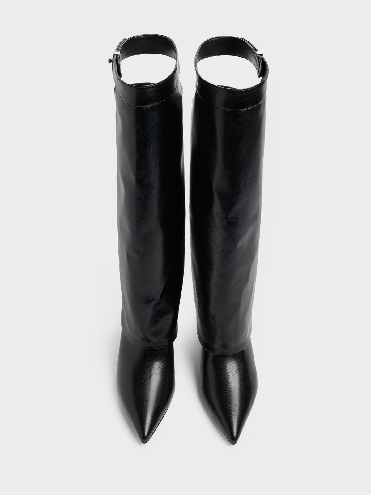 Cut-Out Stiletto Knee-High Boots - Black | CHARLES & KEITH