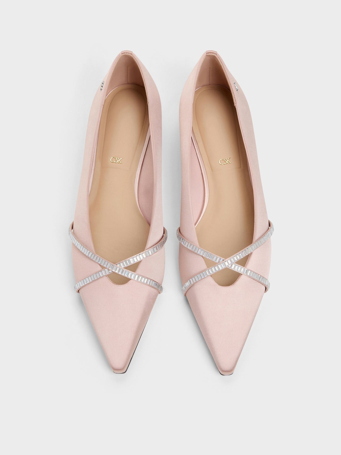 Gem Crossover Ballet Flats - Pink | CHARLES & KEITH