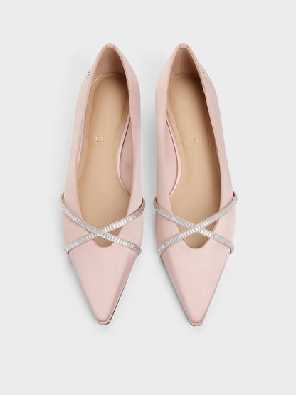 Gem Crossover Ballet Flats - Pink | CHARLES & KEITH