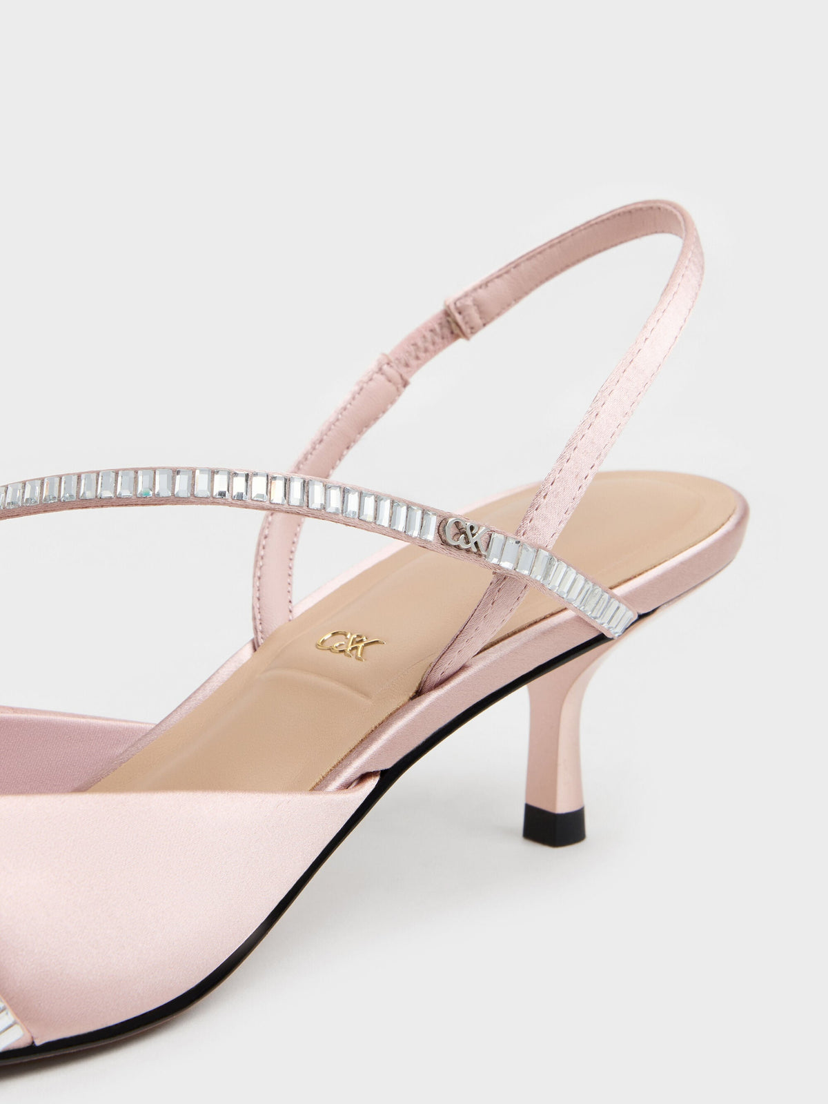 Gem Slingback Kitten Heels - Pink | CHARLES & KEITH