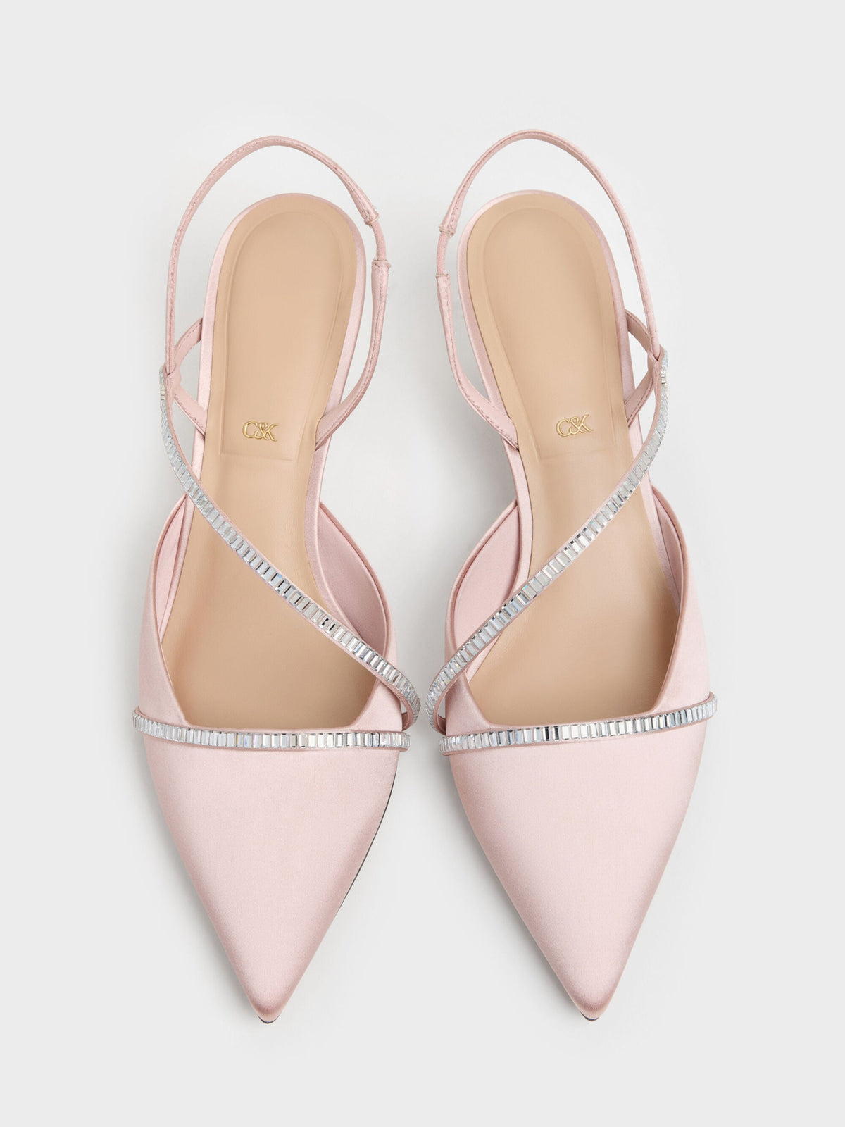 Gem Slingback Kitten Heels - Pink | CHARLES & KEITH