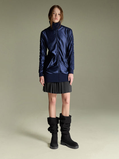 Camilla Faux Suede Thigh-High Boots - Black Textured | CHARLES & KEITH