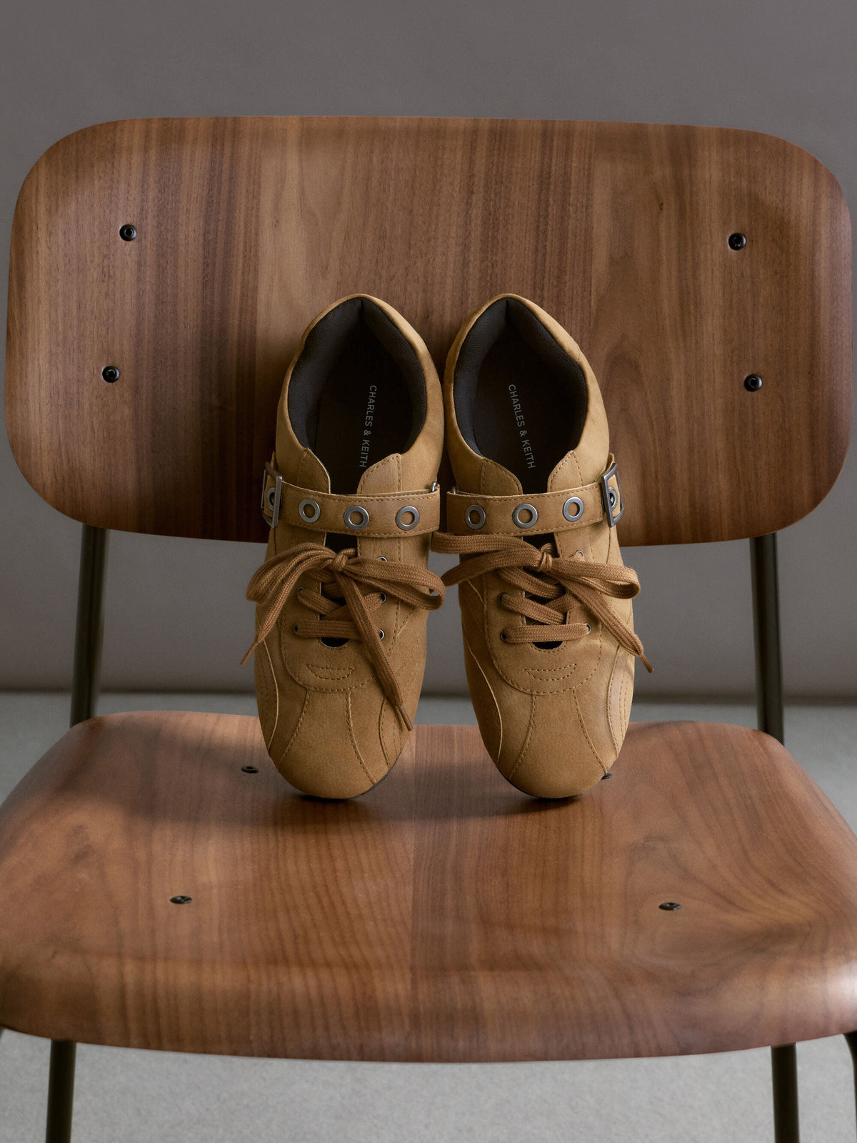 Jollie Grommet Mary Jane Sneakers - Sand | CHARLES & KEITH