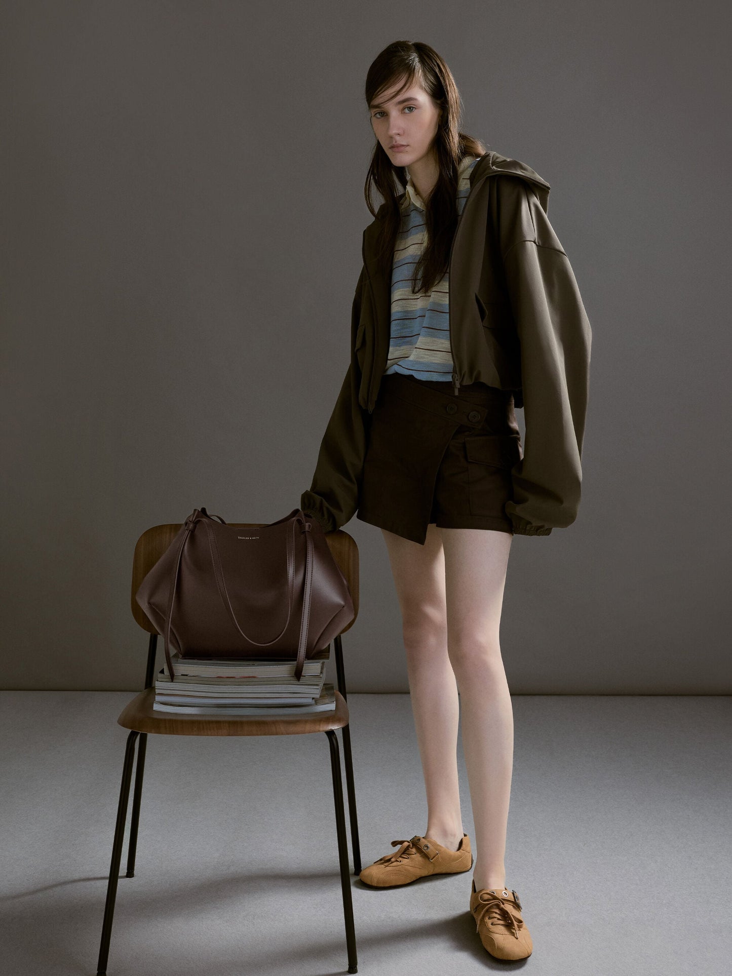 Jollie Grommet Mary Jane Sneakers - Sand | CHARLES & KEITH