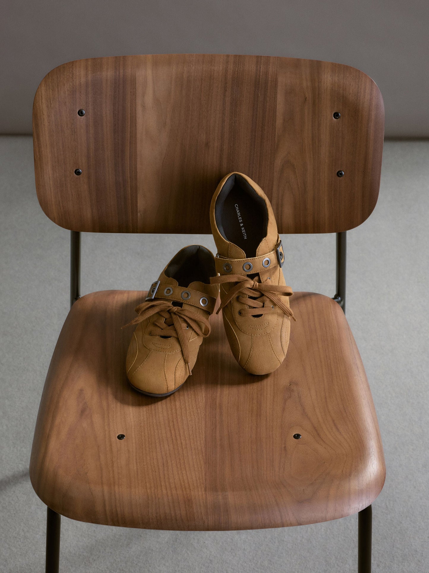 Jollie Grommet Mary Jane Sneakers - Sand | CHARLES & KEITH