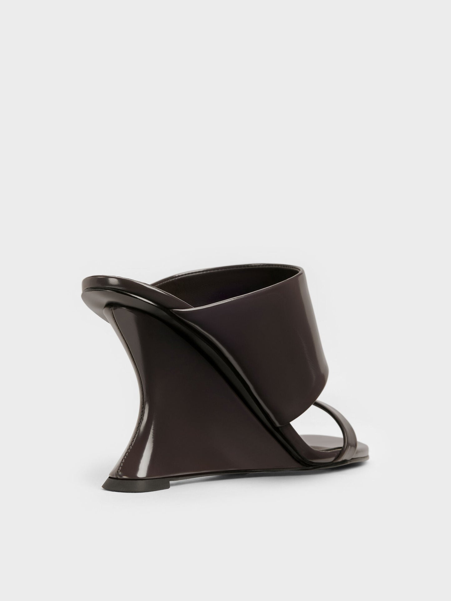 Double-Strap Wedge Mules - Dark Brown | CHARLES & KEITH
