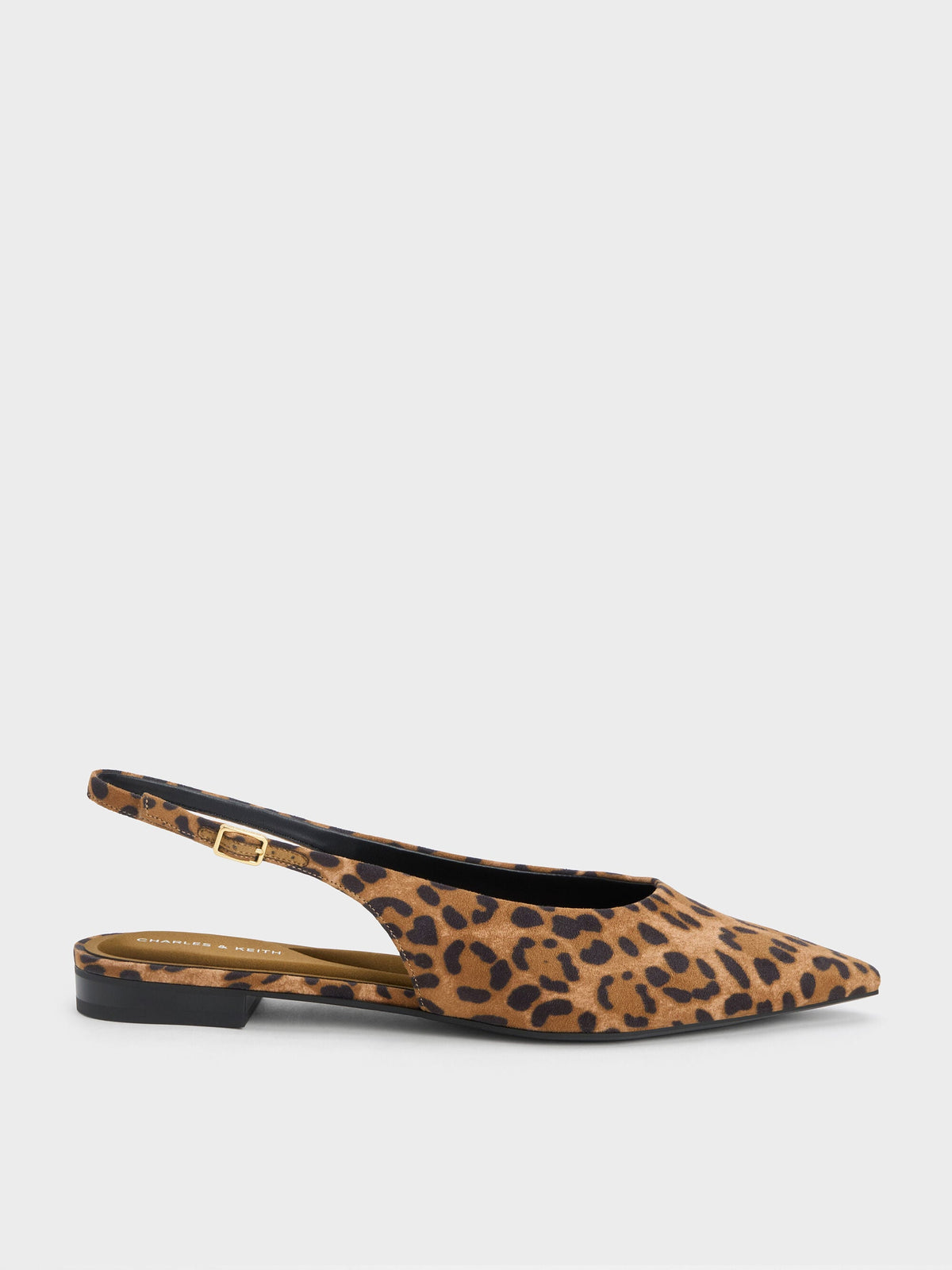 Emelia Leopard-Print Slingback Flats - Animal Print Natural | CHARLES & KEITH