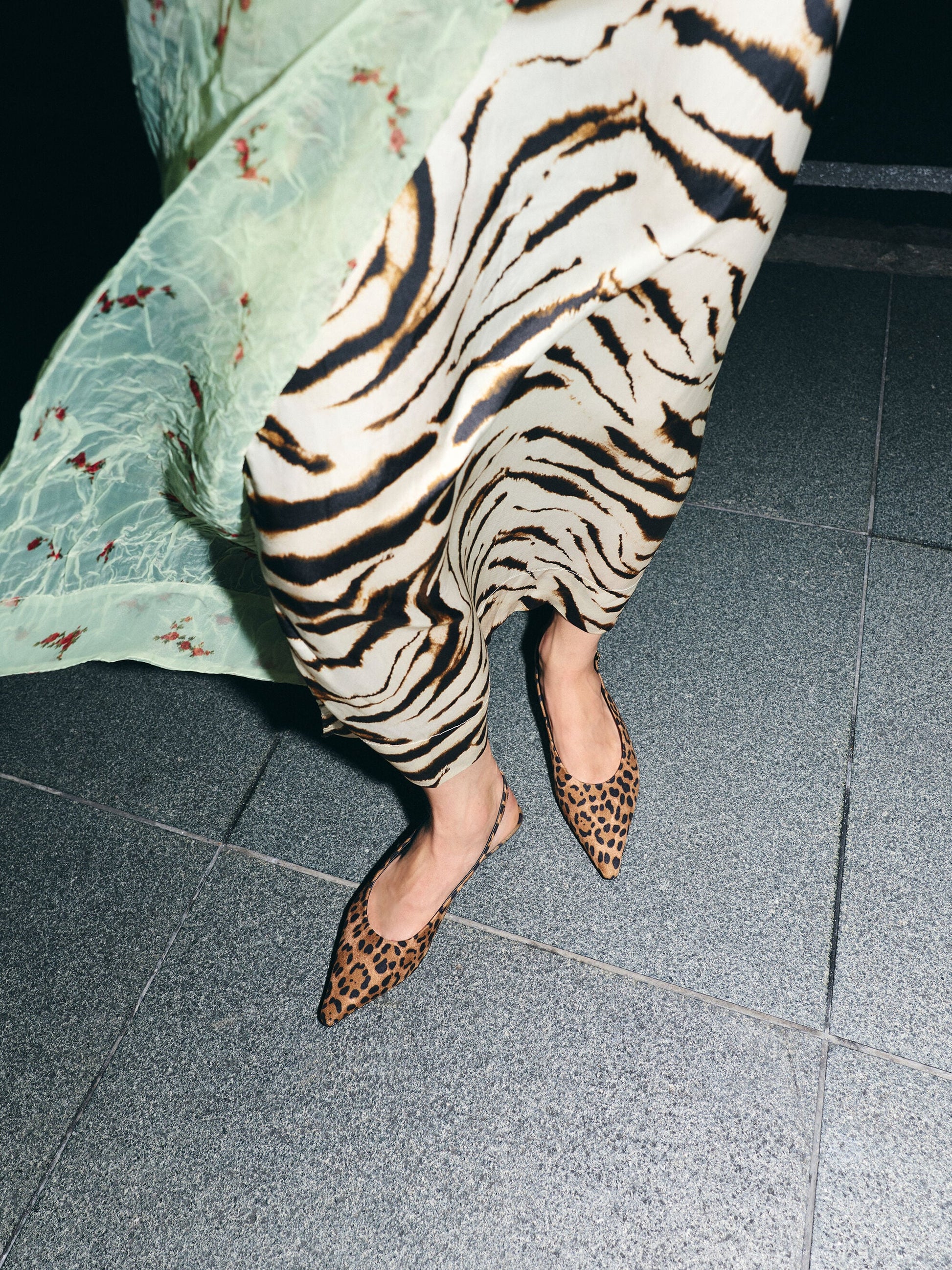 Emelia Leopard-Print Slingback Flats - Animal Print Natural | CHARLES & KEITH