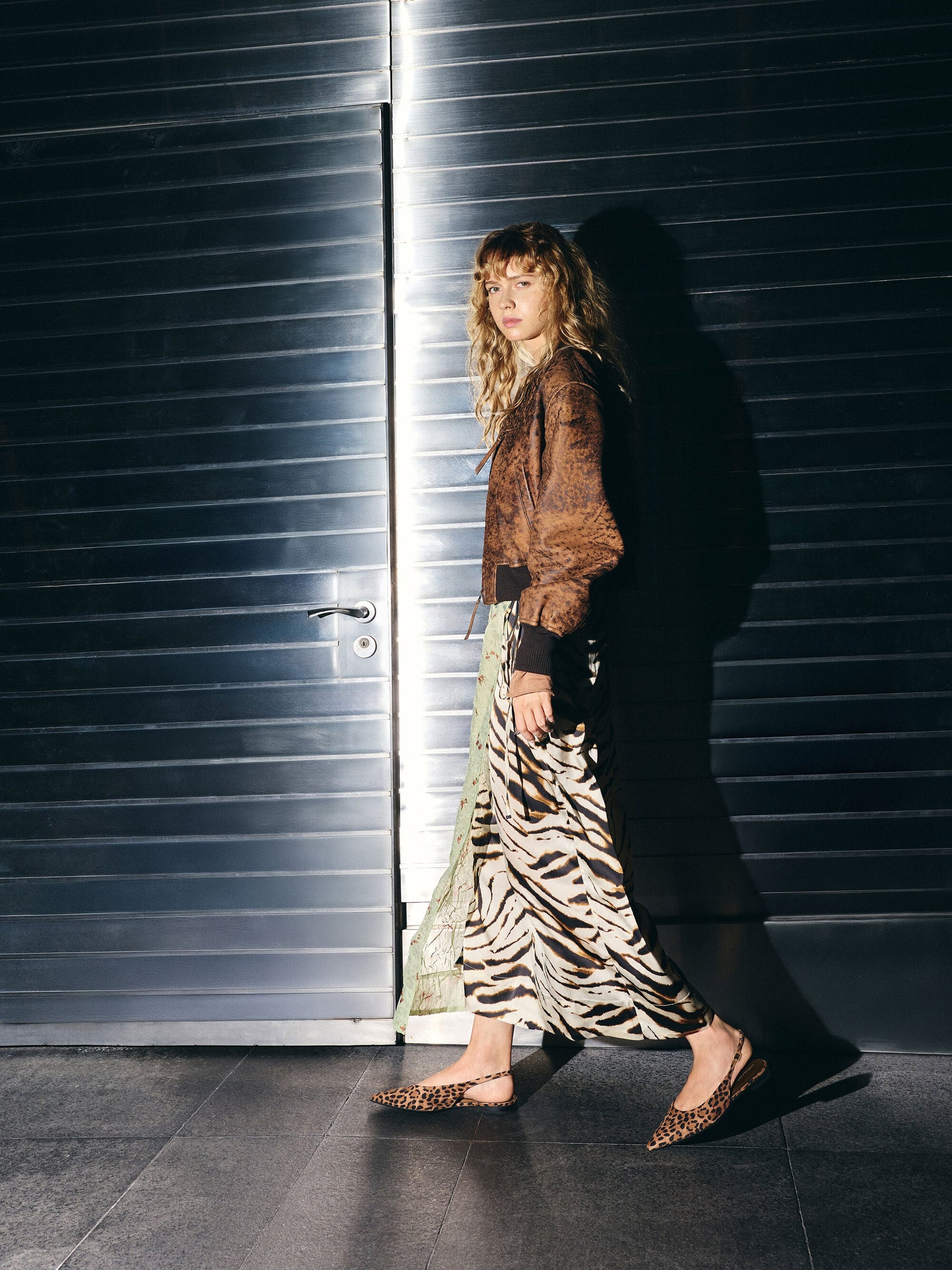Emelia Leopard-Print Slingback Flats - Animal Print Natural | CHARLES & KEITH