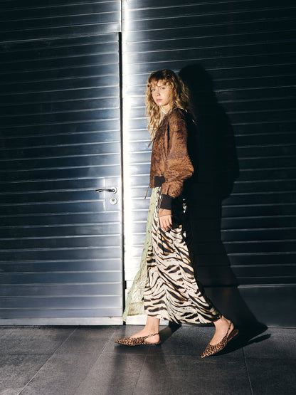 Emelia Leopard-Print Slingback Flats - Animal Print Natural | CHARLES & KEITH