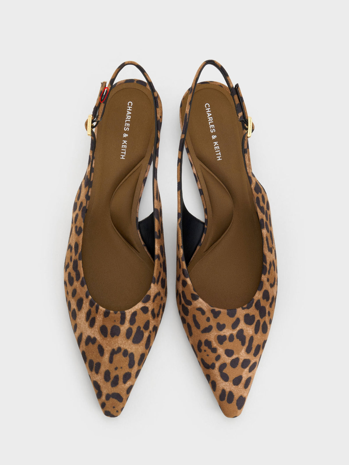 Emelia Leopard-Print Slingback Flats - Animal Print Natural | CHARLES & KEITH