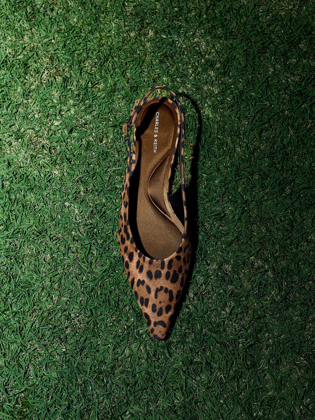 Emelia Leopard-Print Slingback Flats - Animal Print Natural | CHARLES & KEITH