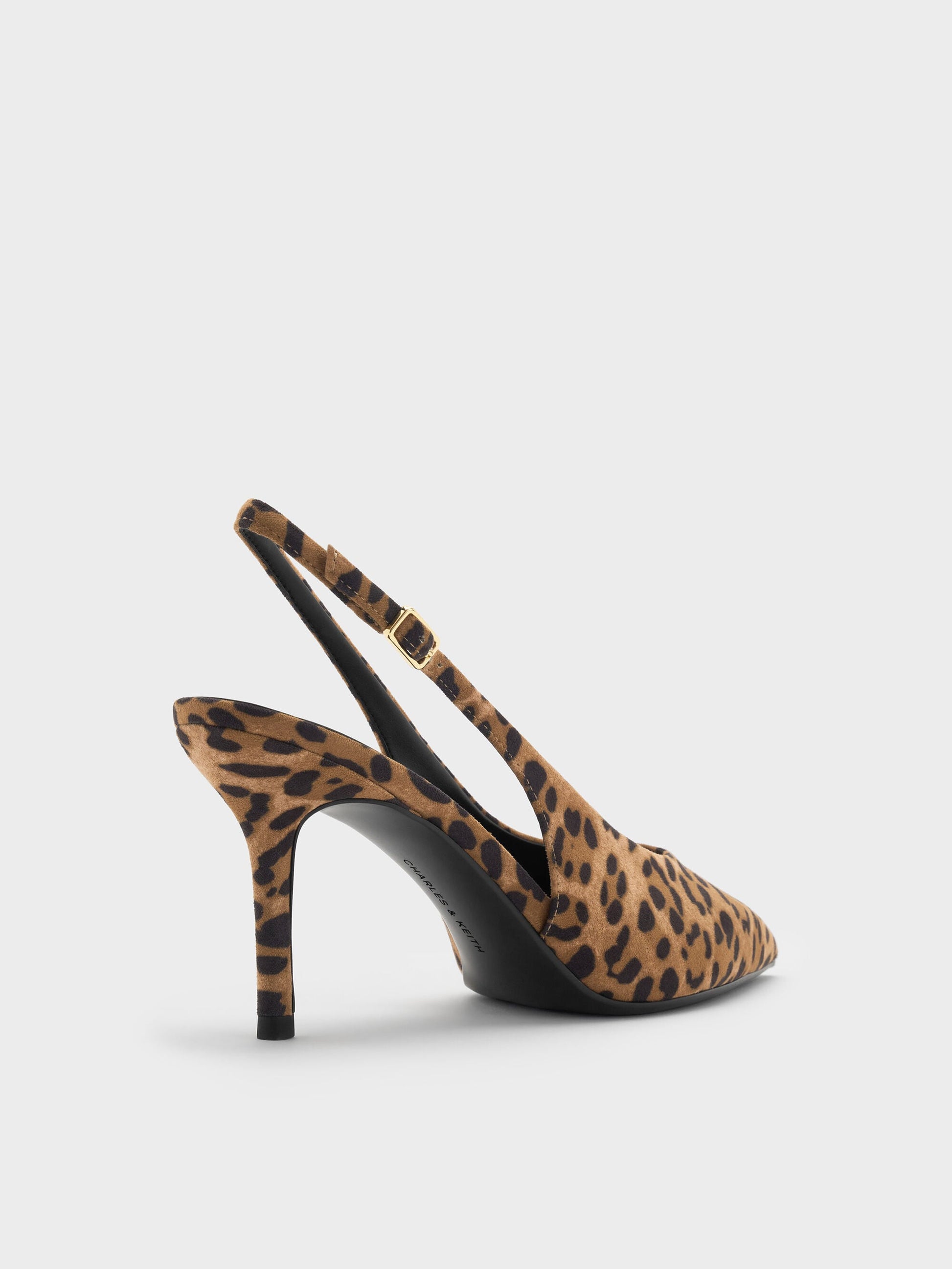 Emelia Leopard-Print Slingback Pumps - Animal Print Natural | CHARLES & KEITH