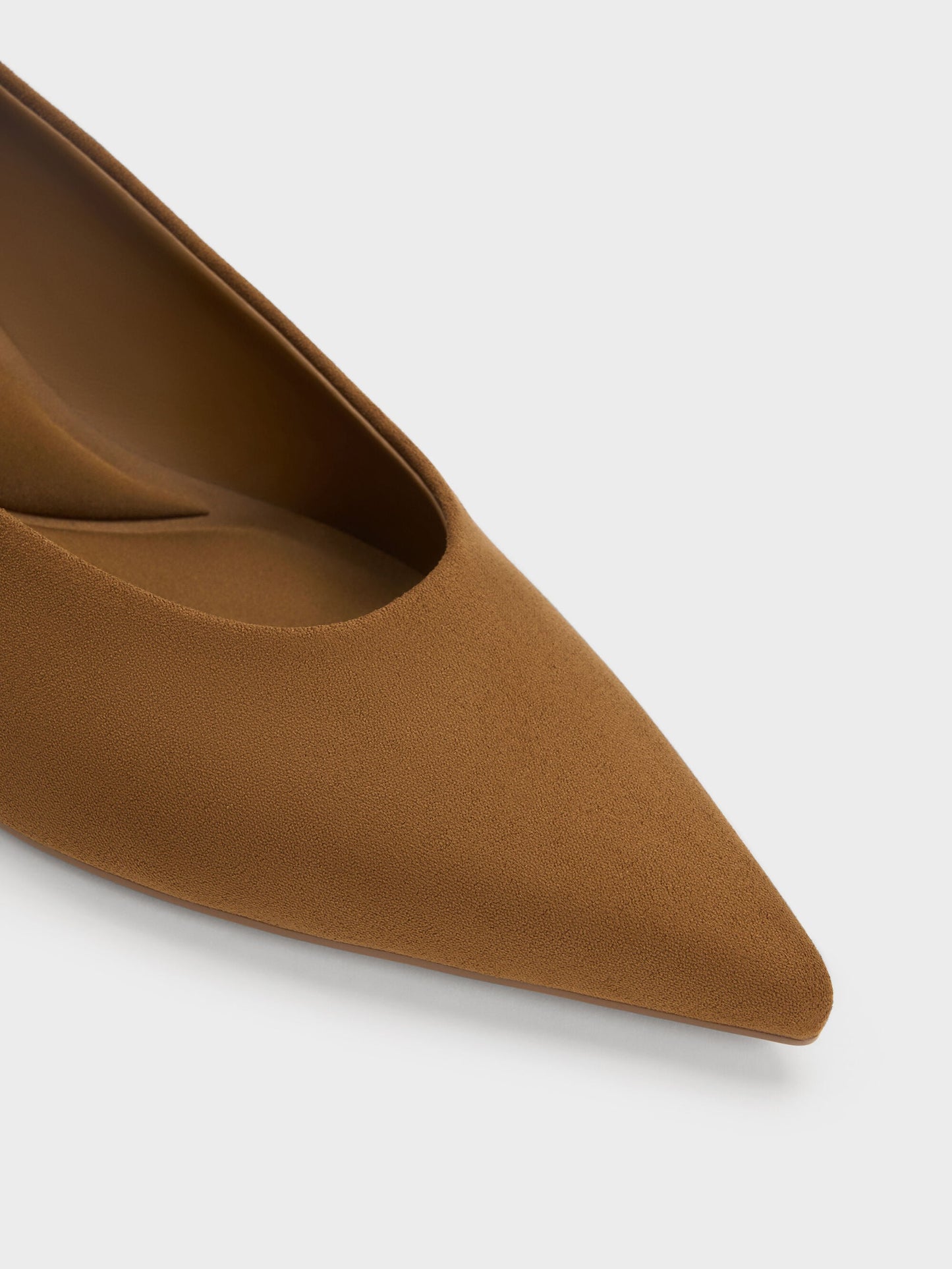 Emelia Faux Suede Kitten Heels - Camel | CHARLES & KEITH