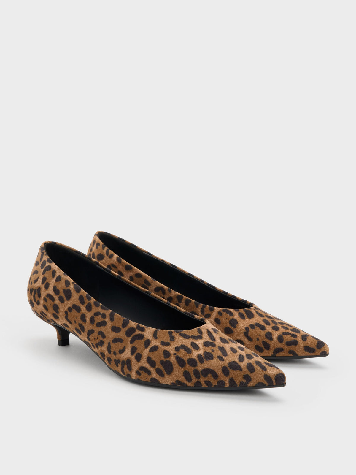 Emelia Leopard-Print Kitten Heels - Animal Print Natural | CHARLES & KEITH