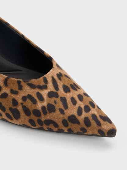 Emelia Leopard-Print Kitten Heels - Animal Print Natural | CHARLES & KEITH