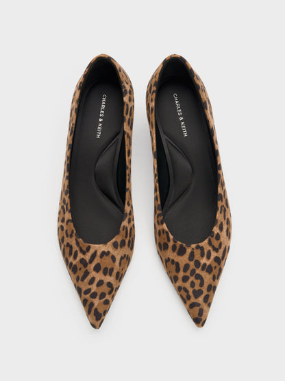 Emelia Leopard-Print Kitten Heels - Animal Print Natural | CHARLES & KEITH