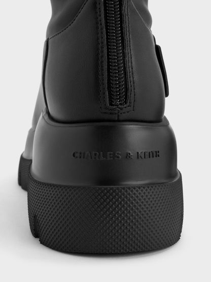 Leoi Chunky Knee-High Boots - Black | CHARLES & KEITH