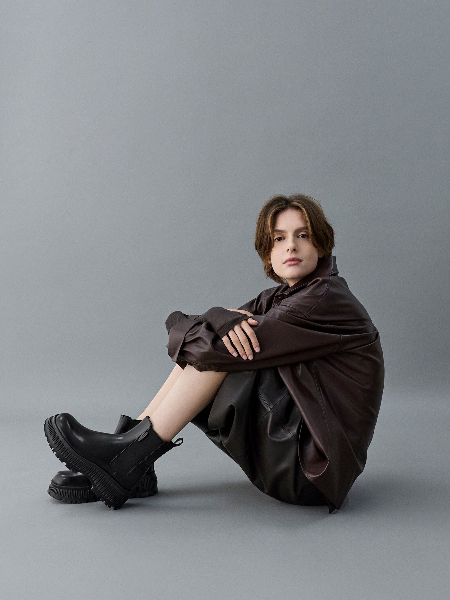 Darra Ridged-Sole Ankle Boots - Black | CHARLES & KEITH