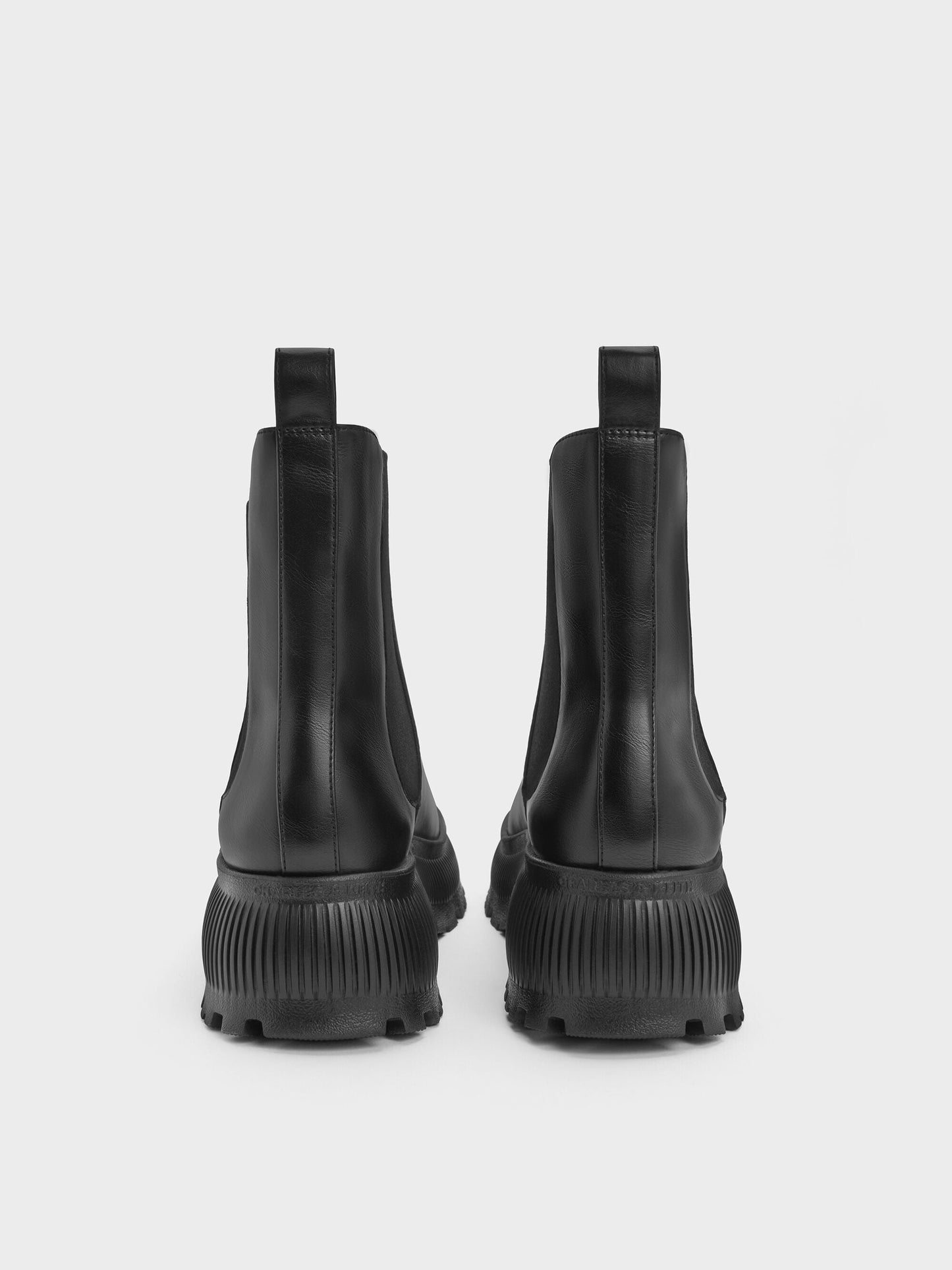 Darra Ridged-Sole Ankle Boots - Black | CHARLES & KEITH