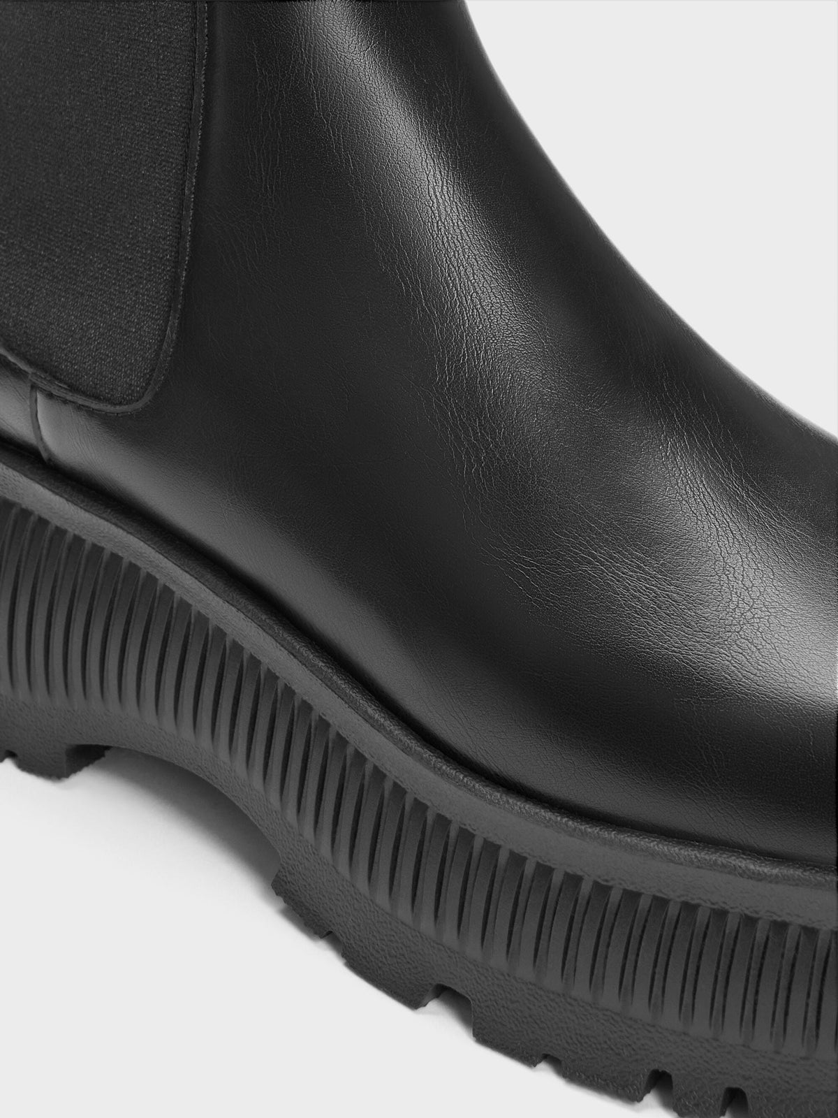 Darra Ridged-Sole Ankle Boots - Black | CHARLES & KEITH