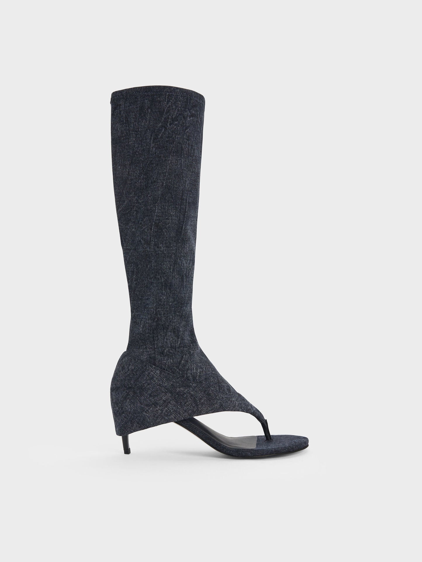 Aether Denim Thong Boots - Dark Blue | CHARLES & KEITH