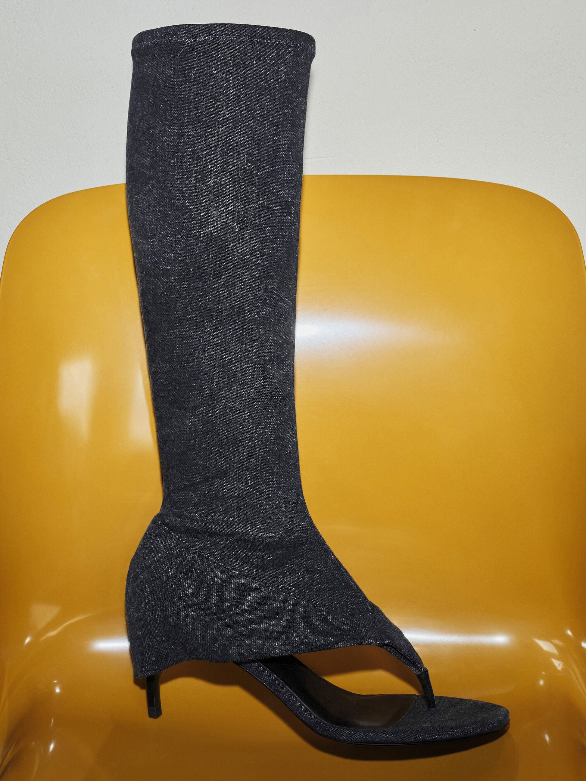 Aether Denim Thong Boots - Dark Blue | CHARLES & KEITH