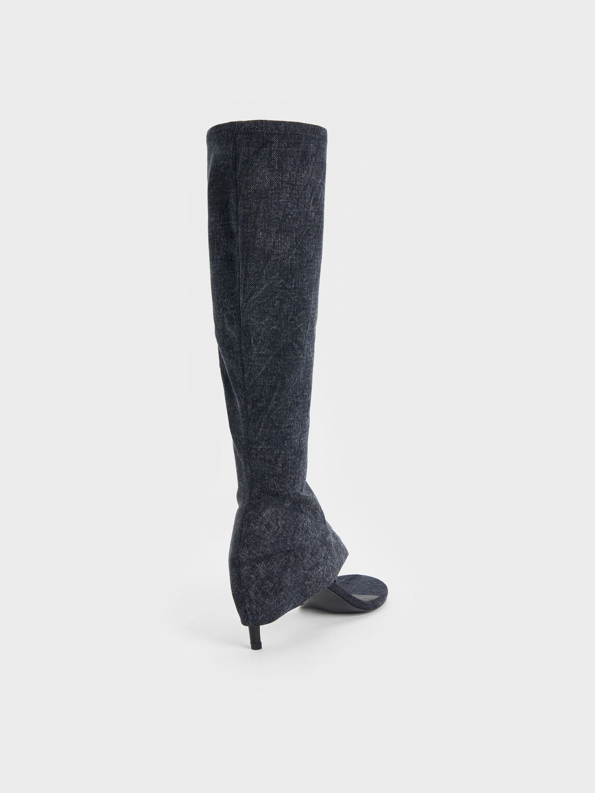 Aether Denim Thong Boots - Dark Blue | CHARLES & KEITH