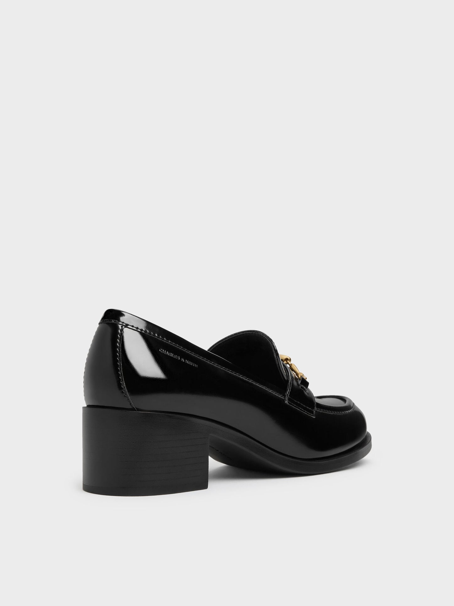 Metallic-Buckle Loafer Pumps - Black Box | CHARLES & KEITH