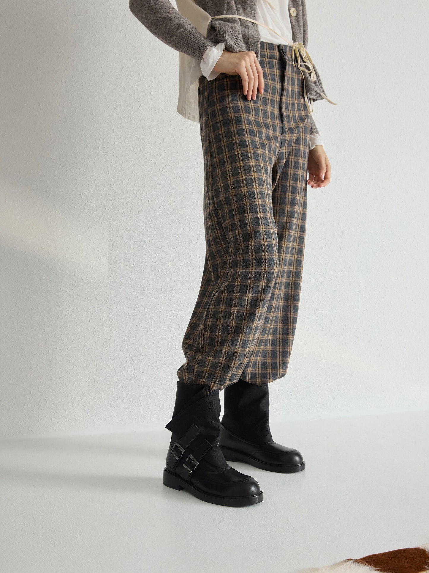 Aether Buckled Calf Boots - Black | CHARLES & KEITH