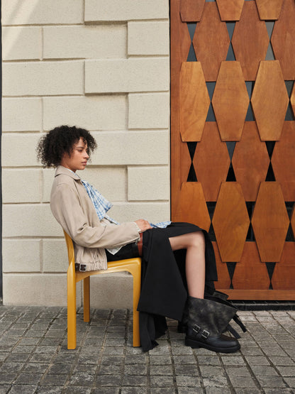 Aether Buckled Calf Boots - Dark Grey | CHARLES & KEITH