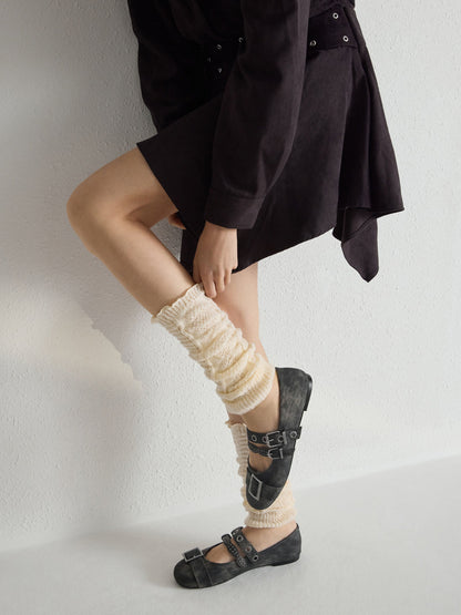 Aether Grommet Studded Mary Jane Flats - Dark Grey | CHARLES & KEITH