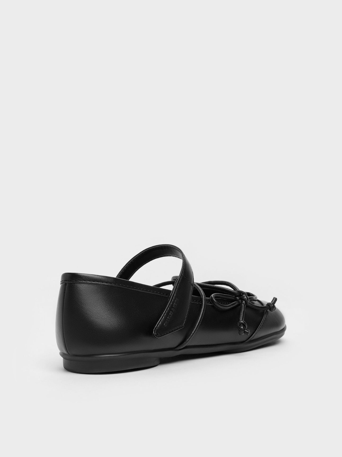 Aether Lace-Up Split-Toe Mary Jane Flats - Black | CHARLES & KEITH