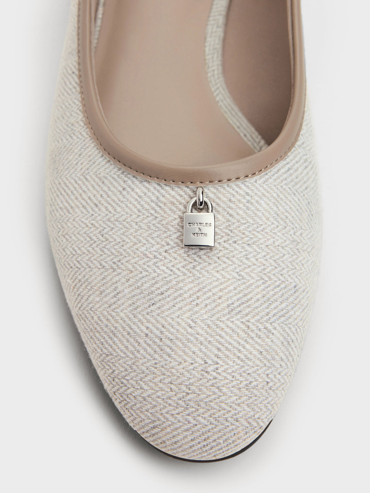 Griselda Two-Tone Ballet Flats - Light Grey | CHARLES & KEITH