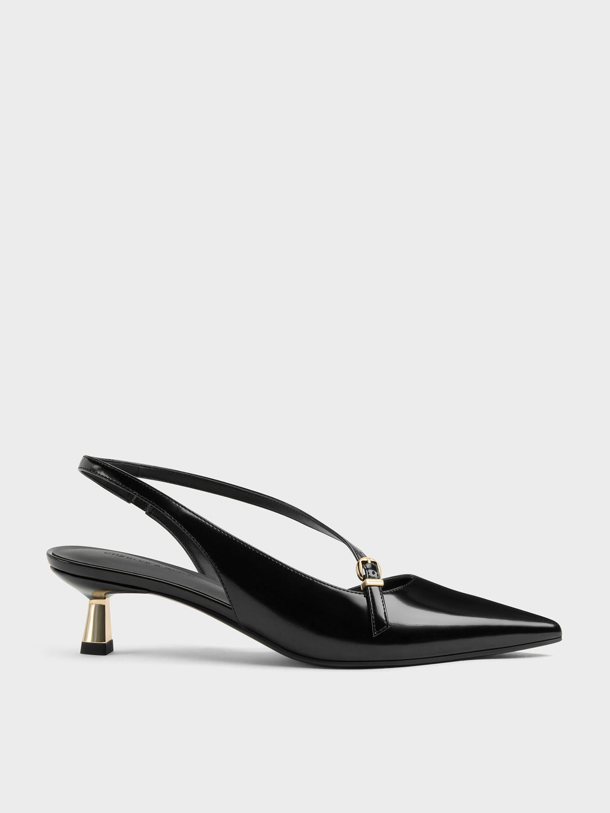 Asymmetric D'Orsay Slingback Pumps - Black Box | CHARLES & KEITH