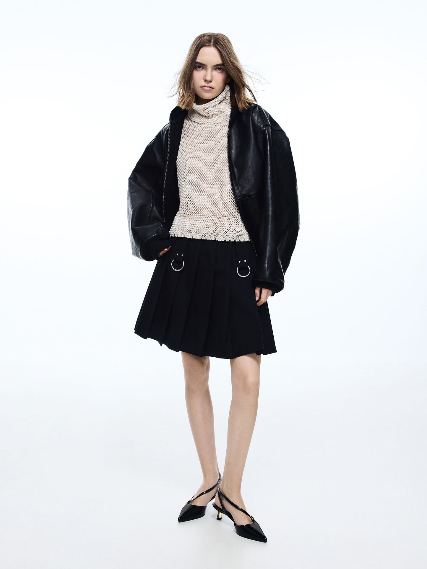 Asymmetric D'Orsay Slingback Pumps - Black Box | CHARLES & KEITH