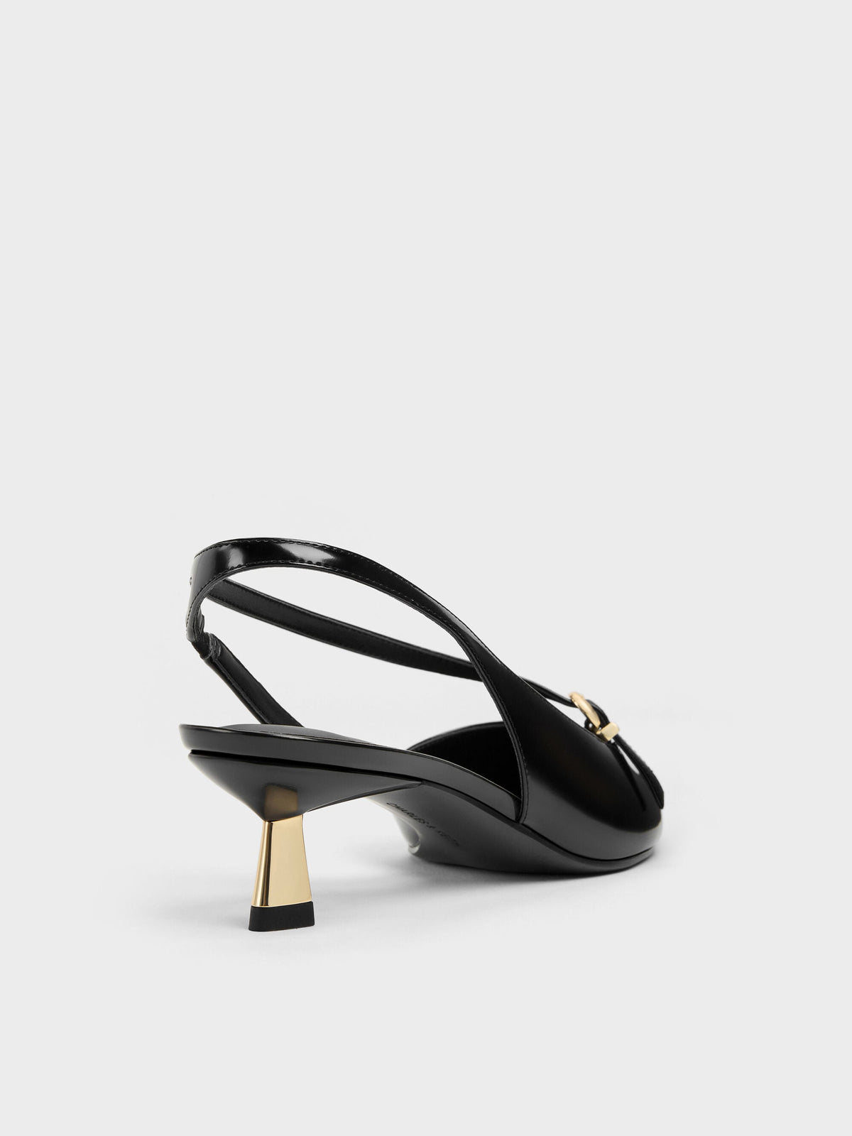 Asymmetric D'Orsay Slingback Pumps - Black Box | CHARLES & KEITH