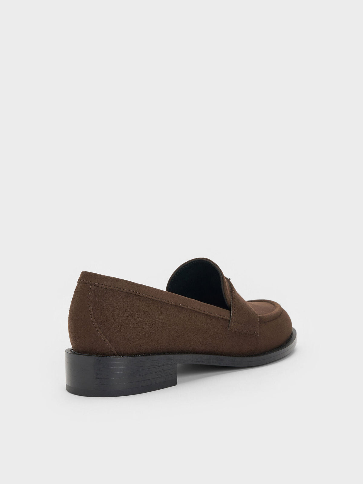 Griselda Faux Suede Loafers - Dark Brown Textured | CHARLES & KEITH