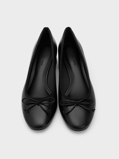 Bow Ballet Pumps - Black | CHARLES & KEITH