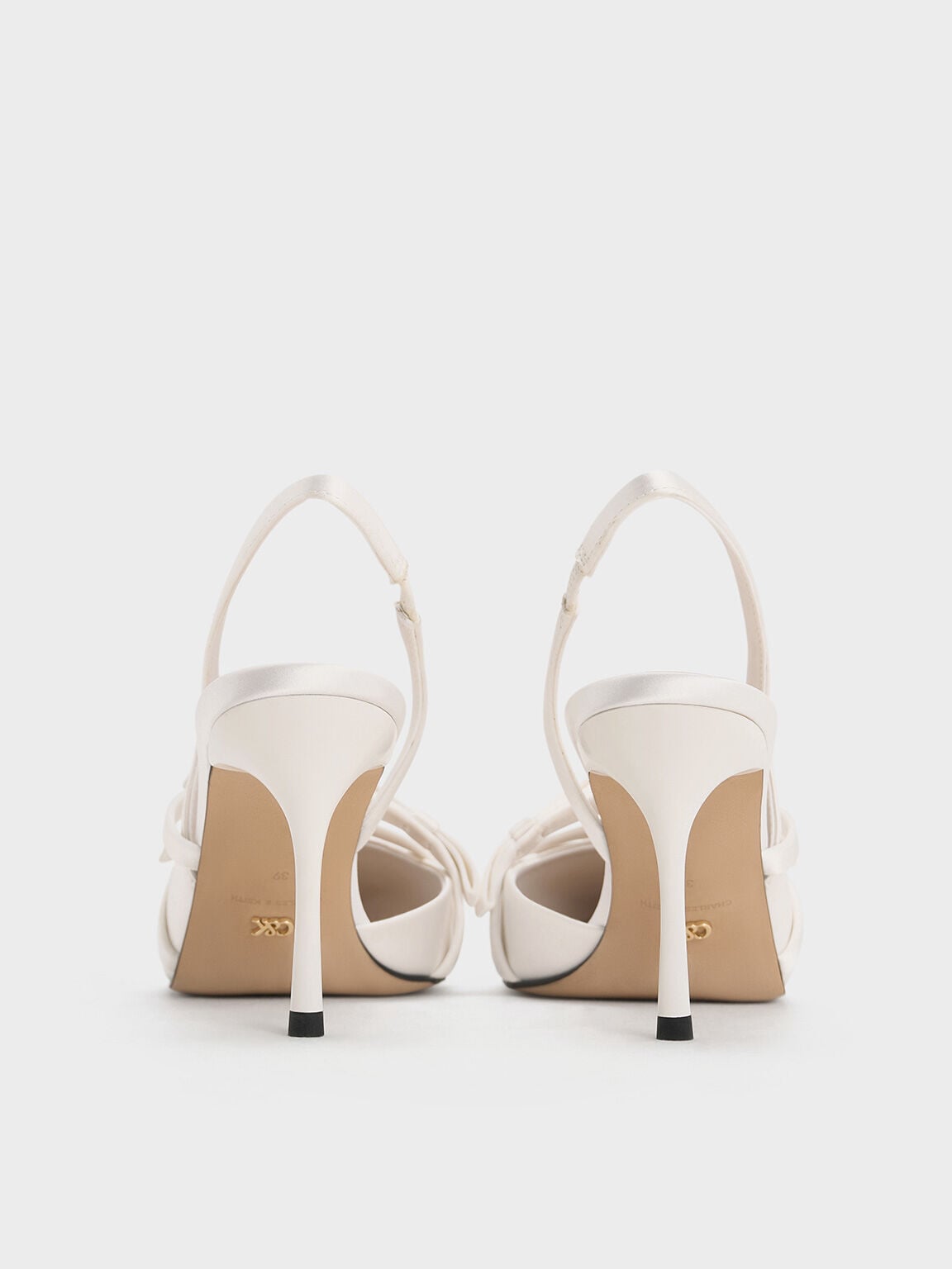 Jessy Bow Slingback Pumps - White | CHARLES & KEITH
