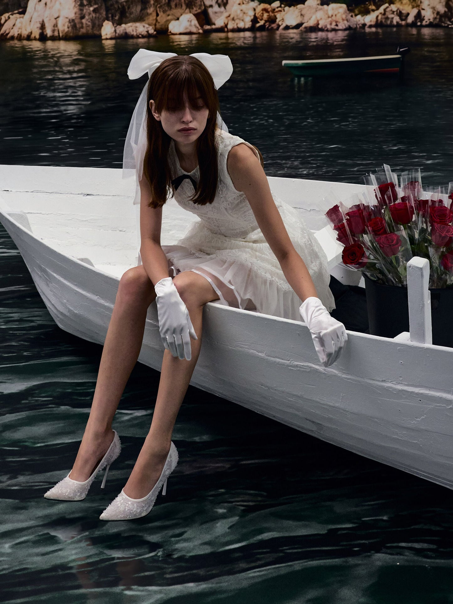 Kyra Embroidered-Mesh Stiletto Pumps - White | CHARLES & KEITH