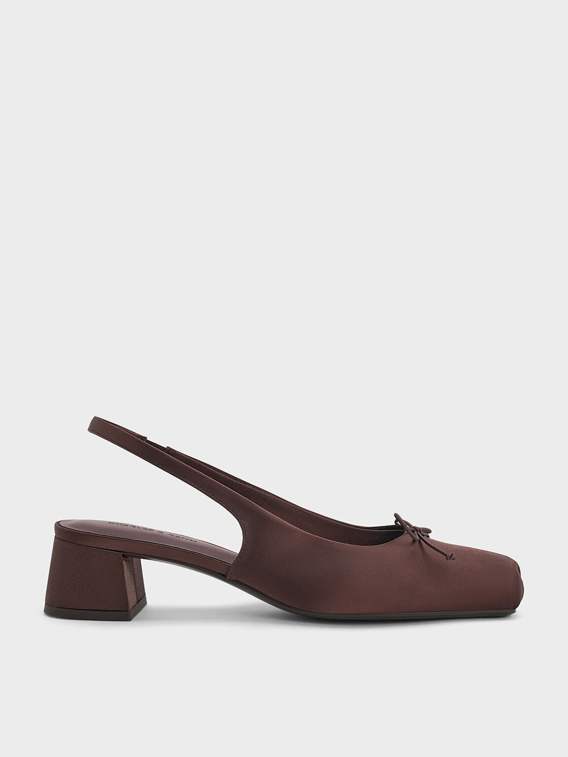 Sadira Satin Slingback Pumps - Dark Brown | CHARLES & KEITH