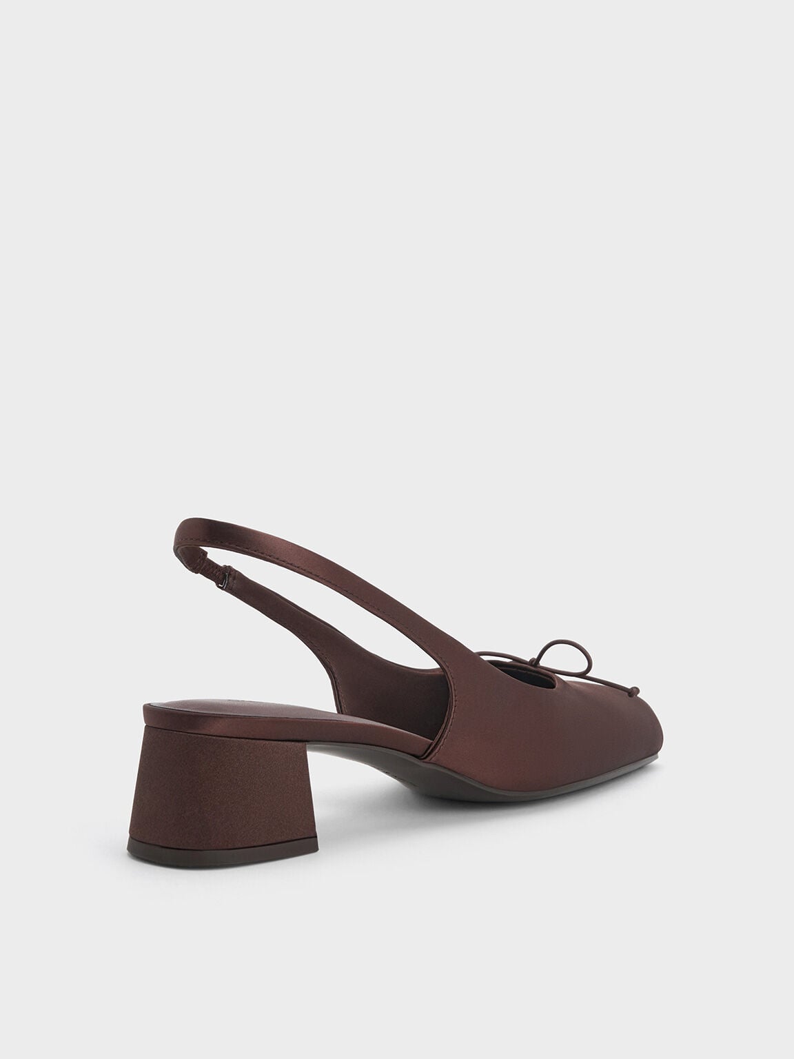 Sadira Satin Slingback Pumps - Dark Brown | CHARLES & KEITH