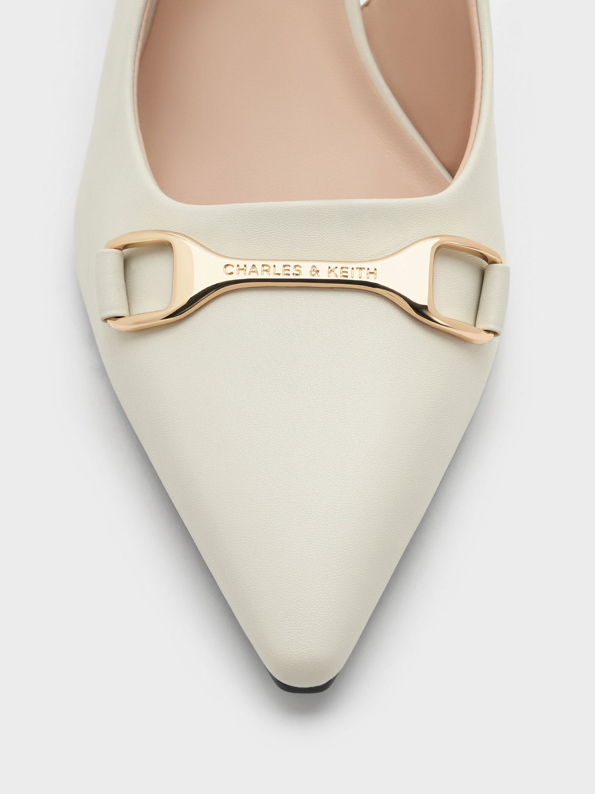 Leslie Slingback Pumps - Chalk | CHARLES & KEITH