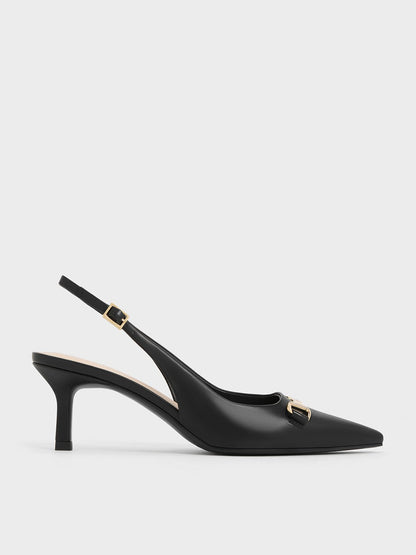 Leslie Slingback Pumps - Black | CHARLES & KEITH