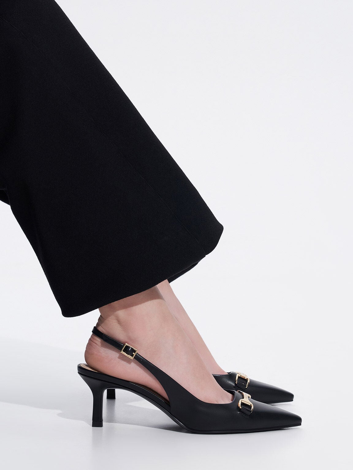 Leslie Slingback Pumps - Black | CHARLES & KEITH
