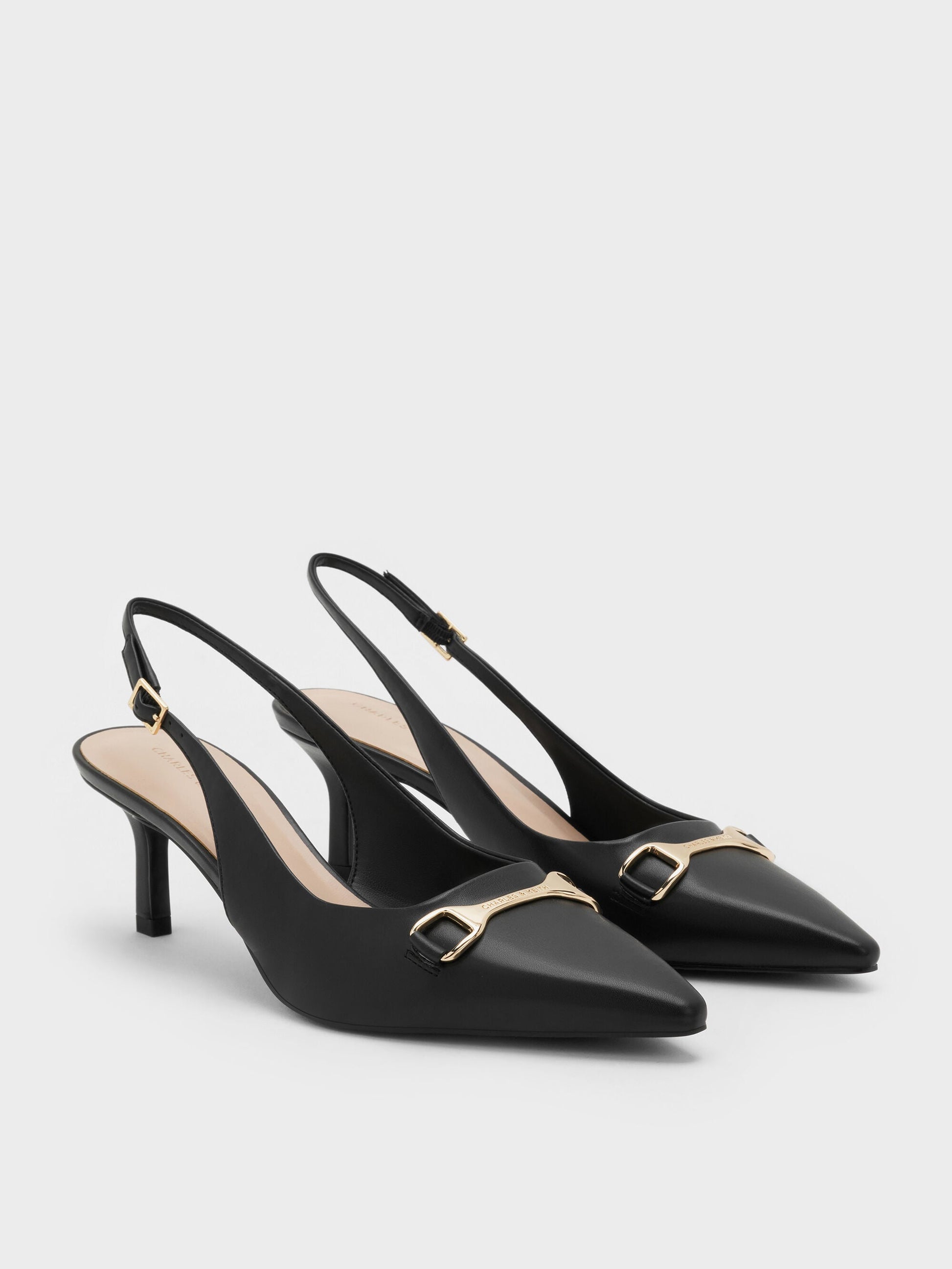 Leslie Slingback Pumps - Black | CHARLES & KEITH