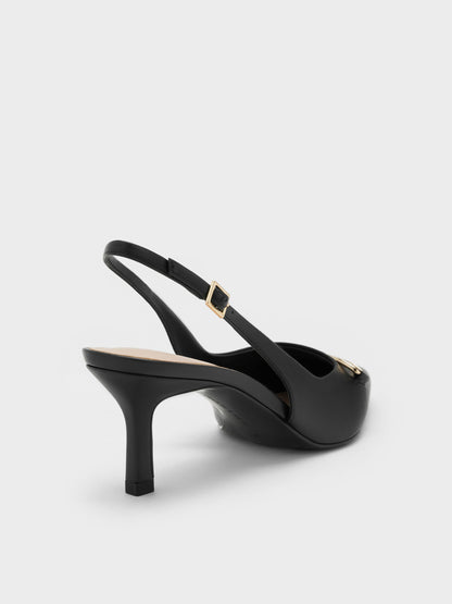 Leslie Slingback Pumps - Black | CHARLES & KEITH