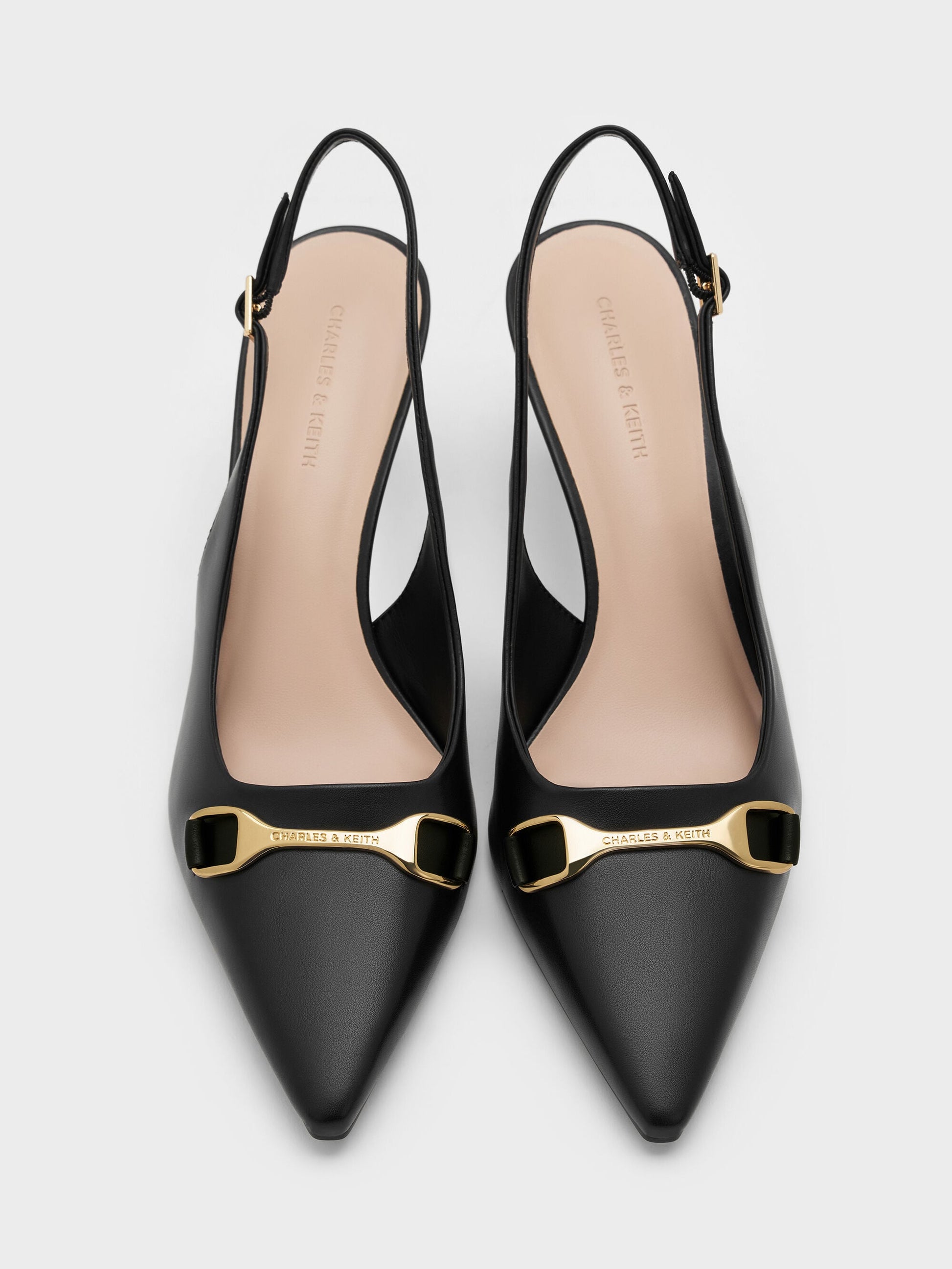 Leslie Slingback Pumps - Black | CHARLES & KEITH